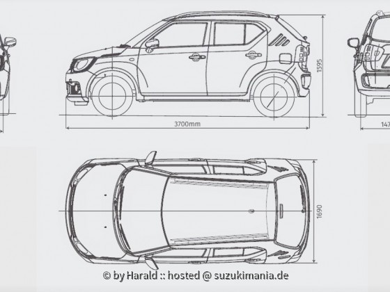 Suzuki Ignis 2019 4Views Outline