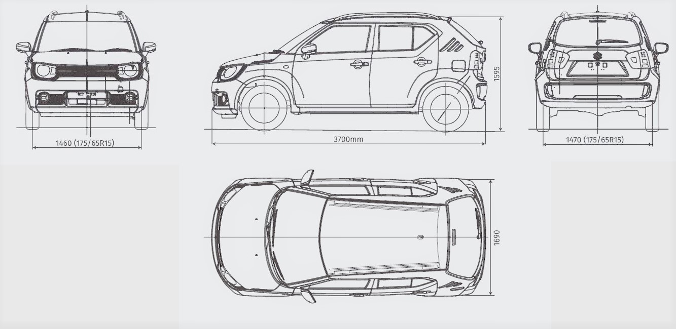 Suzuki Ignis 2019 4Views Outline