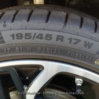 Werksbereifung - damit ich das nicht vergesse. Continental ContiSportContact 5 in 195/45 R17 81W