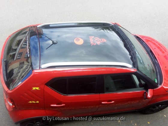 Lotusan - Aufkleber Dakar und Nr.8 als Dachtattoo in der Farbe Rot