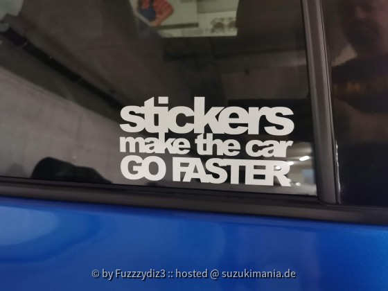 Stickers make the car go faster