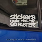 Stickers make the car go faster